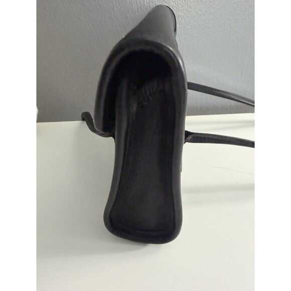 Rare Vintage Coach Black Leather Laurie Double Strap Flap Shoulder Bag 9032 - Picture 3 of 10